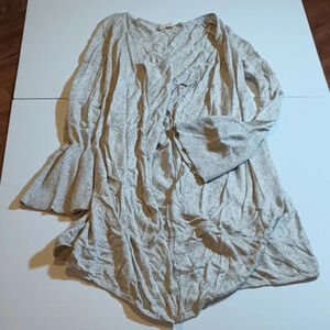 Moth Heathered Grey Fit and Flare Sleeve Open Front Cardigan A25